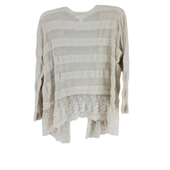 2 Motherhood Maternity Cardigan Women Size XL Cream Blue Lace Bottom - Picture 8 of 12